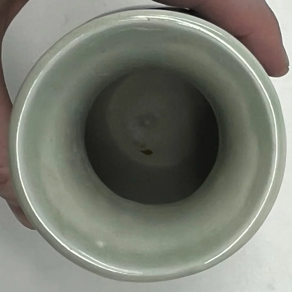 Japanese Tako Karakusa vase vintage blue white octopus vine small
